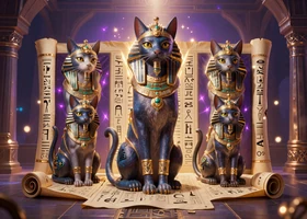 Book of Cats Slot von BGaming mit mystischen &auml;gyptischen Katzen