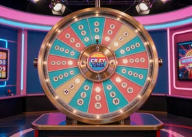 Crazy Time Live Game Show mit buntem Gl&uuml;cksrad und Multiplikatoren bei XON Casino